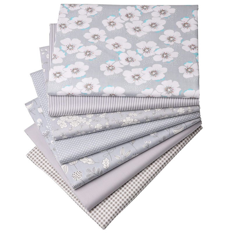 Hanjunzhao Grey Fabric Fat Quarters Bundles, Quilting Sewing Precuts Cotton Fabric, 18 x 22 inches - Image 1